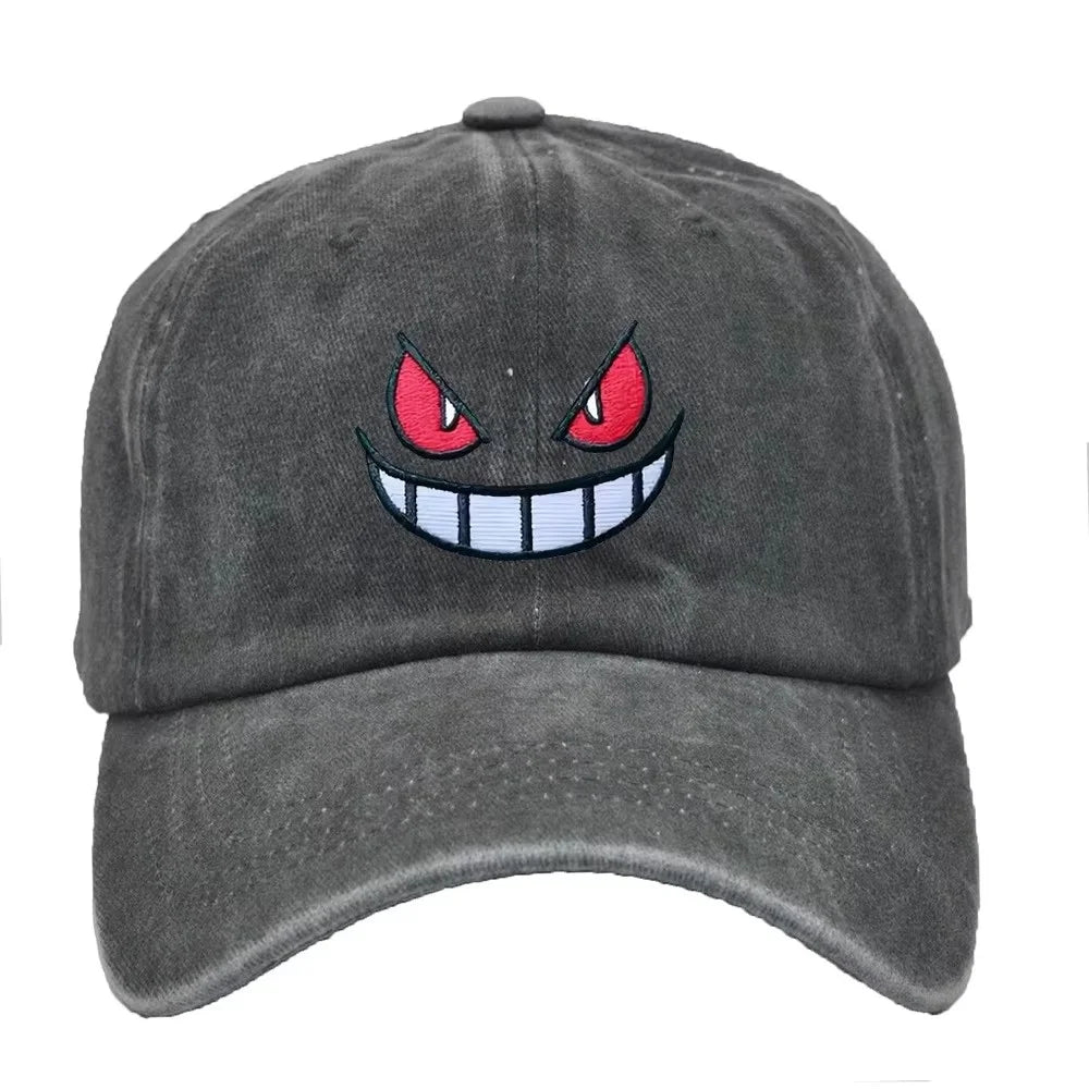 Anime Pokemon Hats Pocket Gengar Unisex Solid Color Summer Sunburn Protection Baseball Caps Adjustable Sunshade Hat Gifts