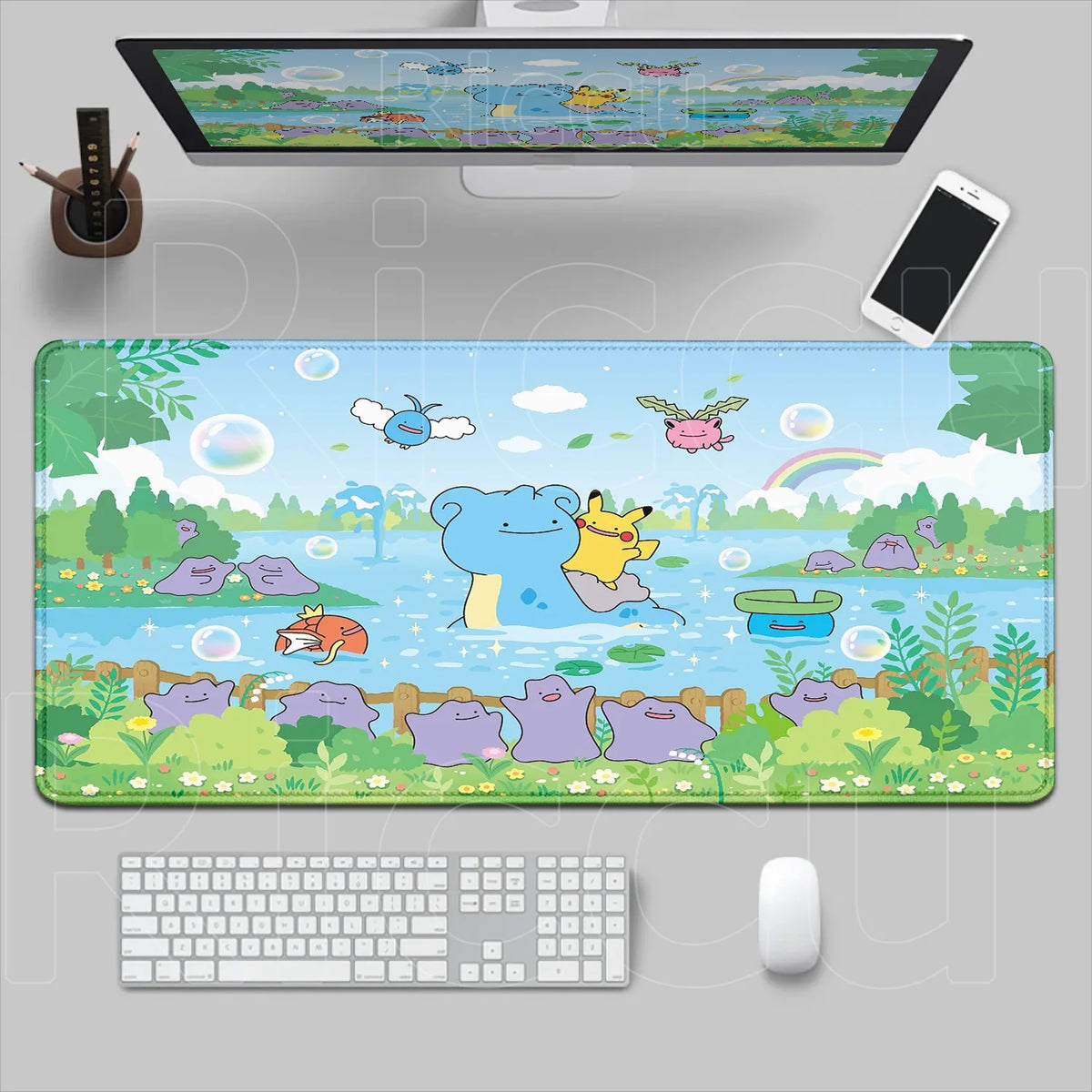 HD 900x400 Rubber Large PC Mousepad Gaming Mouse Pad Accessories Pikachu Slowpoke XXL Desk Keyboard Mat Computer Laptop Mausepad