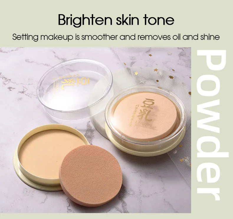Japanese concealer set makeup soy milk powder, whitening makeup, durable oil control and moisturizing powder