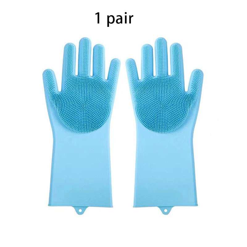 2-Piece Silicone Pet Grooming Gloves: 3-in-1 Bathing, Deshedding & Massage Set