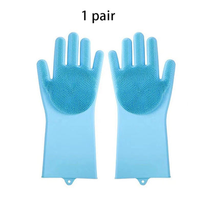 2-Piece Silicone Pet Grooming Gloves: 3-in-1 Bathing, Deshedding & Massage Set