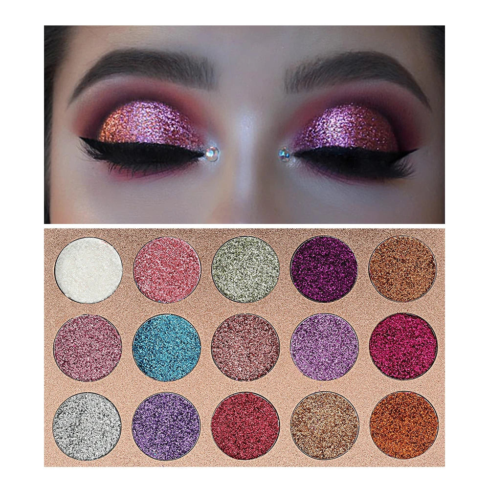 Beauty Glazed 15 Colors  Eyeshadow Palette Glitter Shimmer Palette