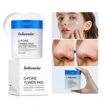 lakerain 0-PORE Toner Pads: Lactic Acid & Panthenol Exfoliating Treatment (80 Pads)