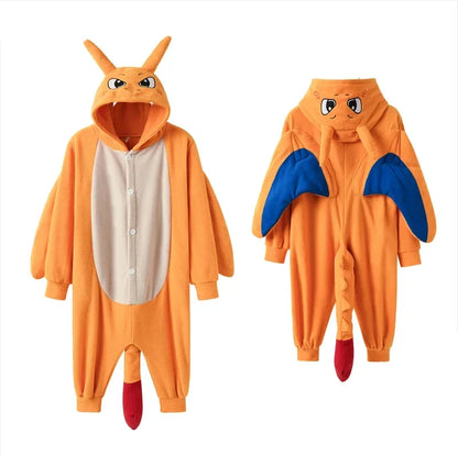 Cartoon Kigurumi Dragon Onesie Boys Halloween Festival Party Cosplay Costume Kids Pajama Children Charizard One Piece Outfit