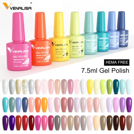 Venalisa VIP5 Nail Gel Polish HEMA/TPO FREE Full Coverage Beautiful Semi Permanent Soak Off UV LED Gel Nail Polish Gel Lacquer