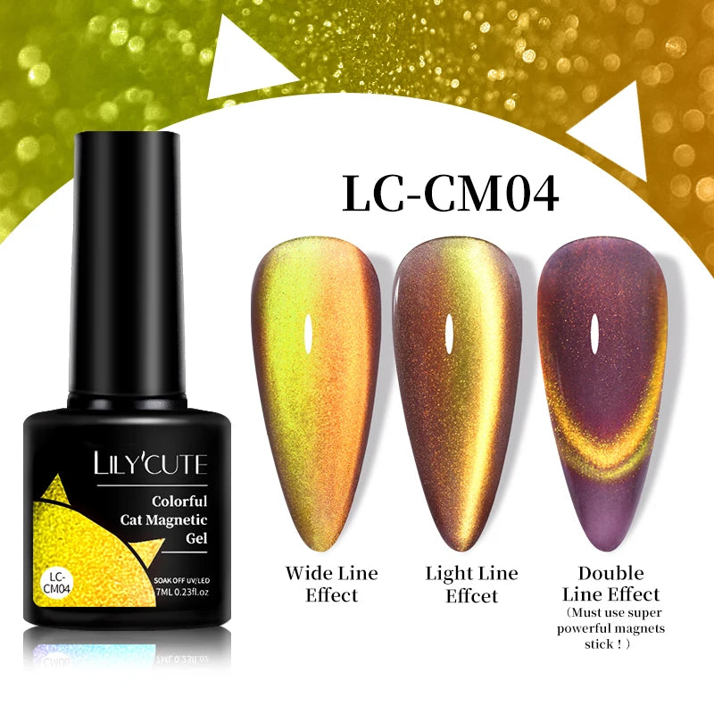 LILYCUTE 7ml 9D Cat Magnetic Gel Nail Polish Iridescent Magnet Semi Permanent Soak Off UV LED Manicure For Nail Art Gel Varnish