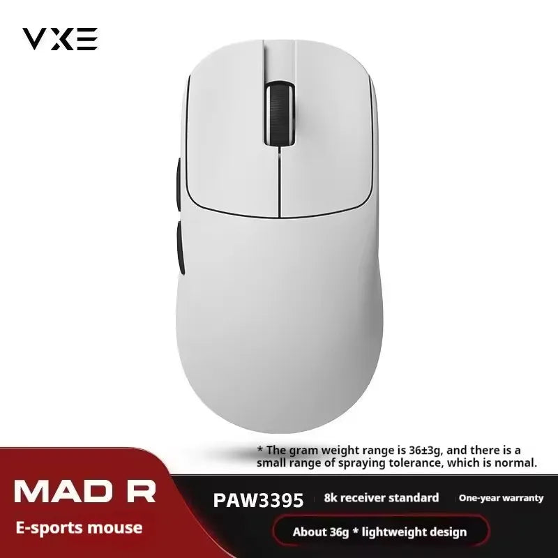 ATK VXE MAD R MAJOR Gaming E-Sports Mouse Ultra-lightweight Dual-Mode PAW3395/3950 Sensor Ergonomic Mice Standard 8K