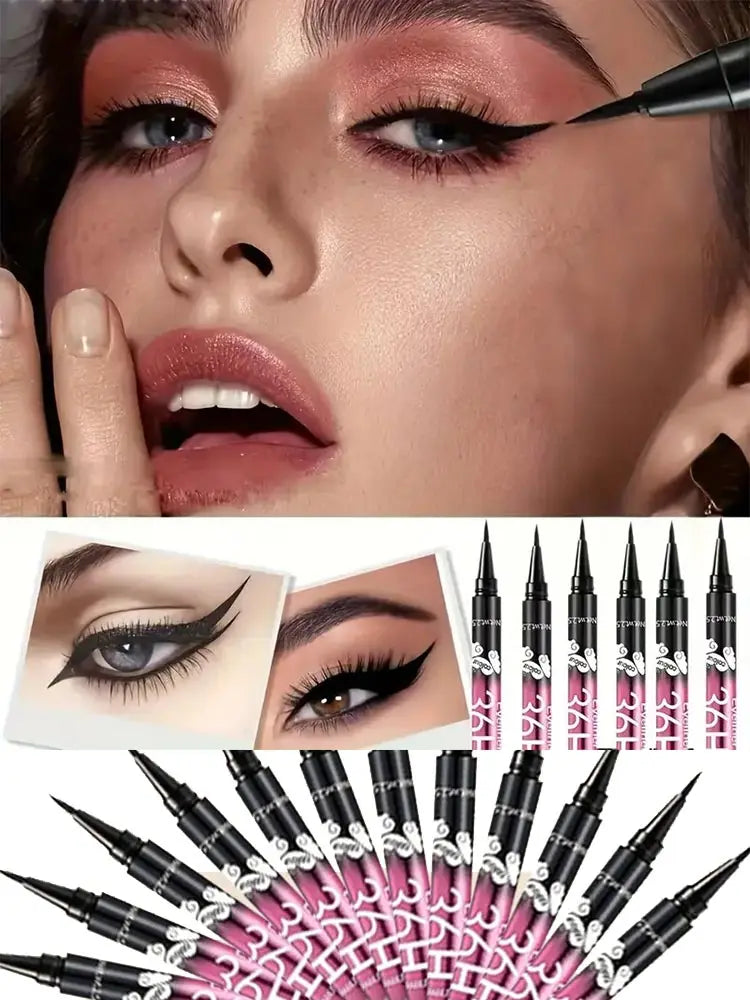 12 PCS Hot Make Up Ultimate Black Liquid Eyeliner Long-lasting Waterproof Eye Liner Pencil Pen Nice Makeup Cosmetic Beauty Tools
