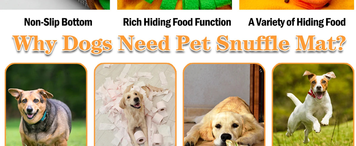 Snuffle Mat for Dogs, Pet Snuffle Mat for Small and Medium Dogs, Interactive Sniff Mat Feeding Mat for Puppies, Slow Feeder