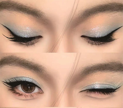 Chameleon Gradient Eyeshadow Palette Glitter Smokey Silver Blue Highlighter Metallic Pearlescent Eyes Makeup Lasting Brightening