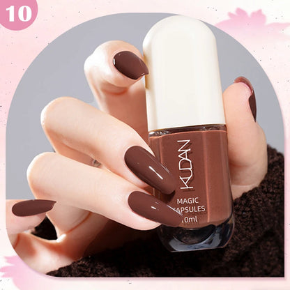 KUDAN Dark Burgundy Nail Polish, Alcohol-Free - Long-Lasting Formula Quick Drying Without Lighting, Glossy And Shiny Surface
