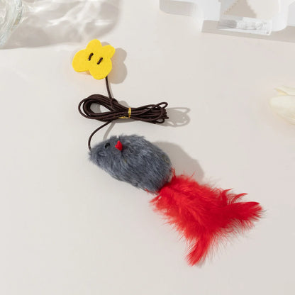 Swinging On The Swing Hanging The Door Cat Teaser Stick Elastic Rope Extendable Cat Toy