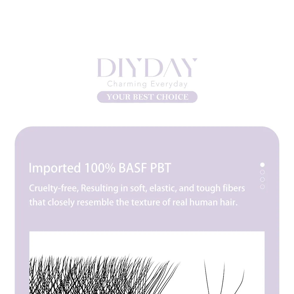 DIYDAY W Shaped Eyelash Extension Premade 3d 4d 5d 6d 7d 8d Mink Faux Lashes BASF PBT Natural Look False Eyelashes
