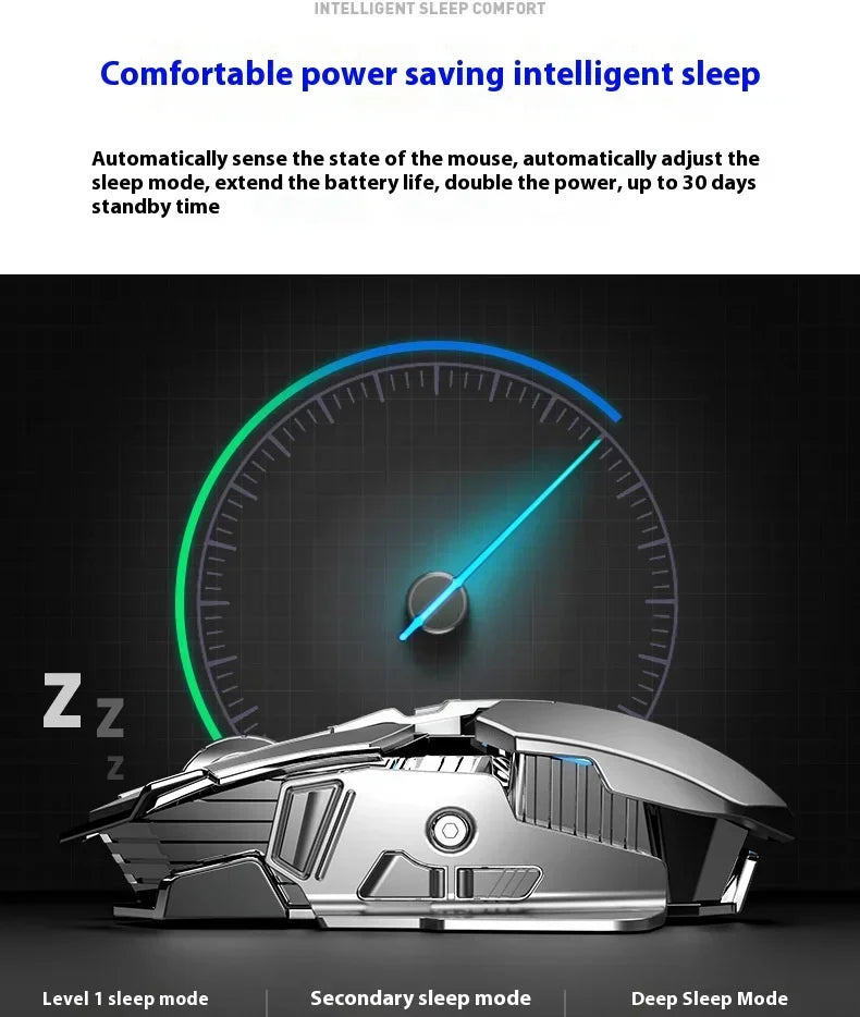 AULA SC300 Ultra-quiet Wireless Gaming Mouse Rechargeable Ergonomic Mechanical Armor Style, Colored and Vibrant Body Design
