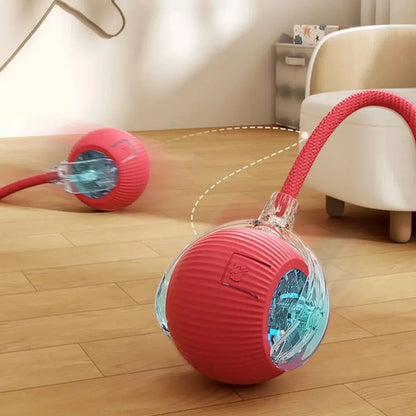 New Cat Interactive Ball Toy Automatic Rolling Ball Faux Tail Rechargeable Smart Pet Electric Toy Dog Cat Training Imitate Mouse