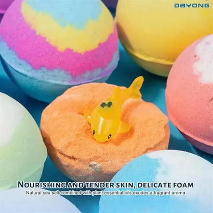 New Bath Bombs Gift Set with Toy Surprise Inside Natural Sea Salt Fizz Balls for Kids Children's Bathtub Fun Gift for Boys Girls