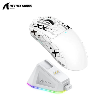 Attack Shark X11 Mouse PAW3311 Wireless 1K Hz Macro Magnetic RGB Docking Charger for Gaming