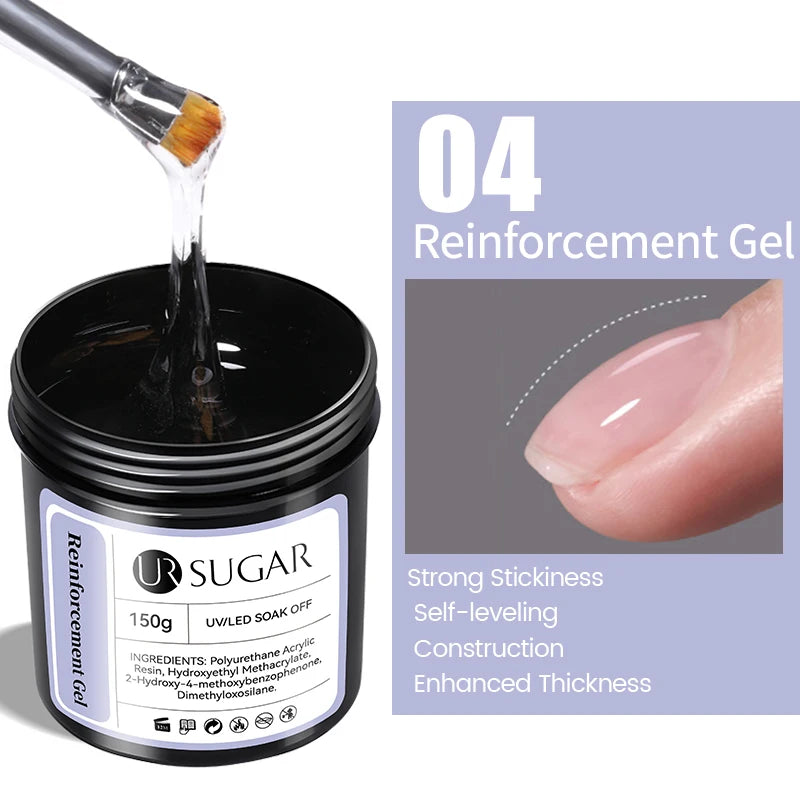 UR SUGAR 150g Rubber Base Gel Nail Polish Sparking Aurora Glitter Rubber Varnish Soak Off Semi permanent UV LED Gel Manicure