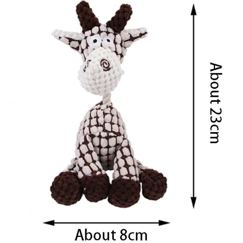 Durable Pet Dog Plush Toy for Small Breeds - Animal Shape Squeaky Chew Cleaning Toy for Chihuahua Yorkshire Bichon Puppies