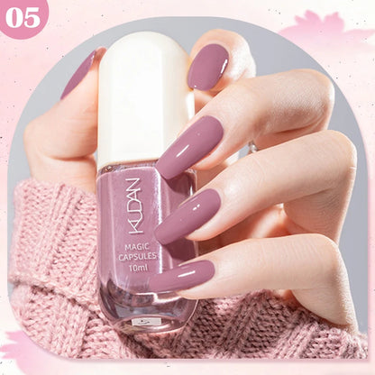 KUDAN Dark Burgundy Nail Polish, Alcohol-Free - Long-Lasting Formula Quick Drying Without Lighting, Glossy And Shiny Surface