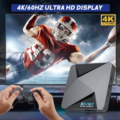 KINHANK Super Console X2 Pro Retro Video Game Console with 37000 Video Games for PS1/DC/MAME/SS with Gamepad Kid Gift Game Box