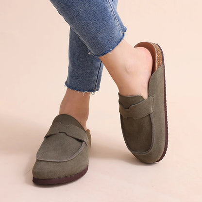 Litfun New Women Clogs For Women Fashion Cork Suede Mules Slipper Classic Cork Antislip For Outdoor Slippers With Arch Support