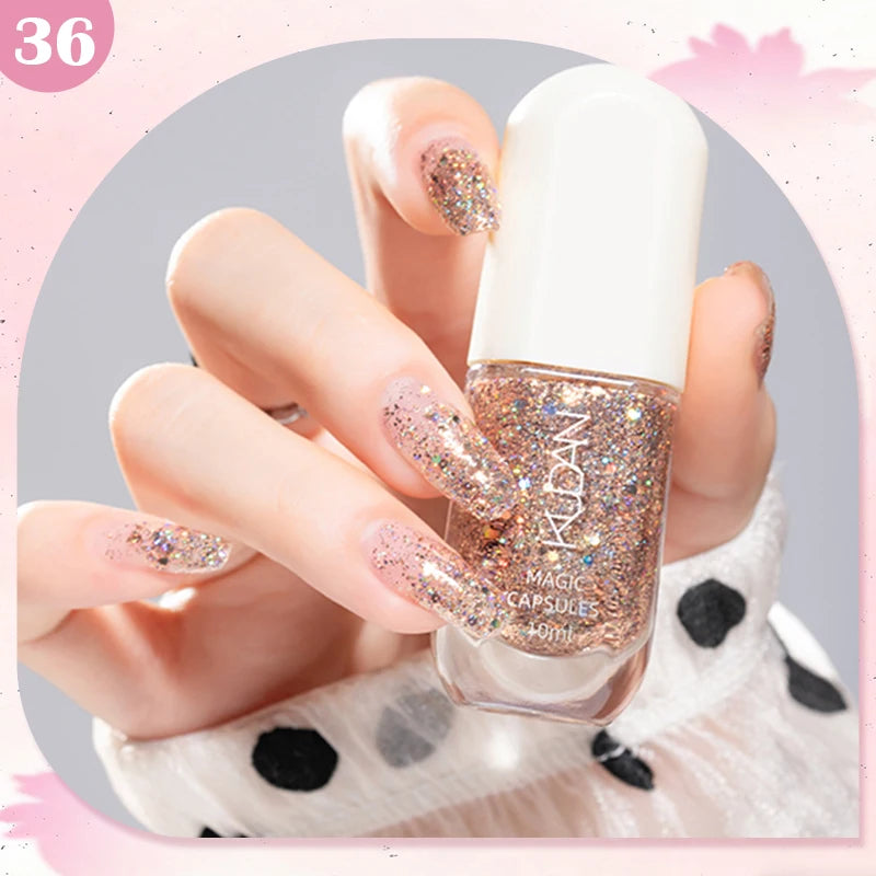 KUDAN Dark Burgundy Nail Polish, Alcohol-Free - Long-Lasting Formula Quick Drying Without Lighting, Glossy And Shiny Surface
