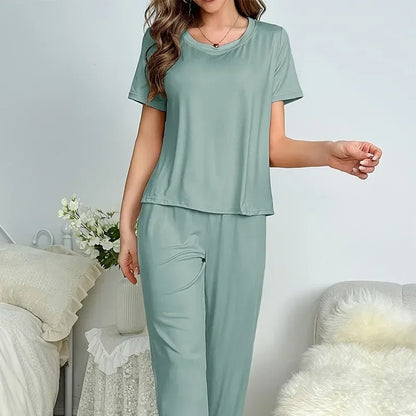 Suit Women's Clothing Family Clothing Summer Comfortable Casual Fashion Pajamas And Pants Set Two-piece