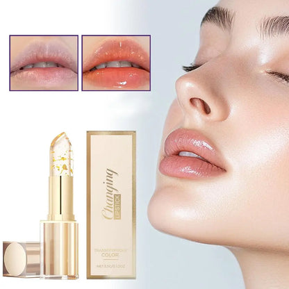 Gold Foil Temperature Color Changing Lipstick: Hydrating Lip Repair & Glossy Shine