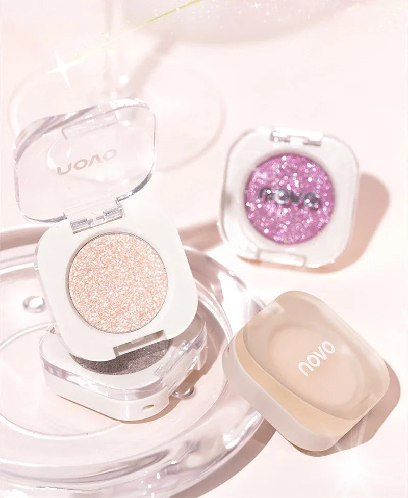 Monochrome Glitter Eyeshadow Pearlescent Highlighter Powder Makeup Diamond Eye Shadow Palette Bright Shiny Eye Makeup Cosmetics