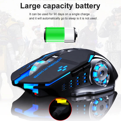 2.4G Wireless Mouse USB Bluetooth Mecha Gaming Mouse Rechargeable Silent Backlight Mice Ergonomic Office Mice Game Accessories