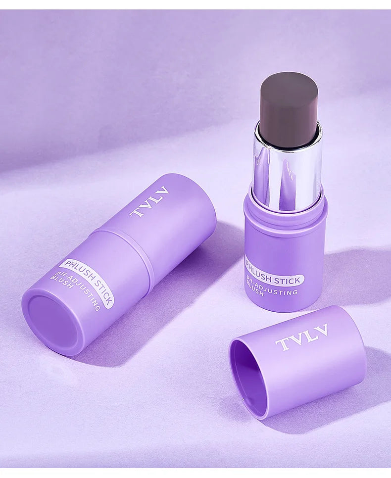 Colorchanging Blush and Lip Balm Dual Applicator Stick Keeps Makeup in Place, Provides Natural Temperature-changing Blush Effect