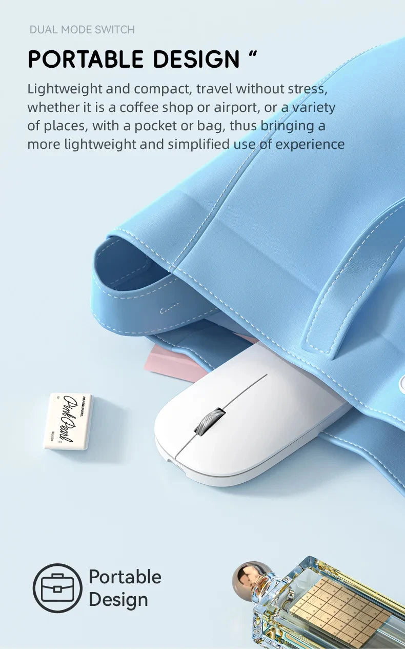 Lenovo Wireless Bluetooth Mouse 2.4G Dual Mode Type-C Charging Silent Ergonomic Portable Laptop Office Gaming Universal Mouse