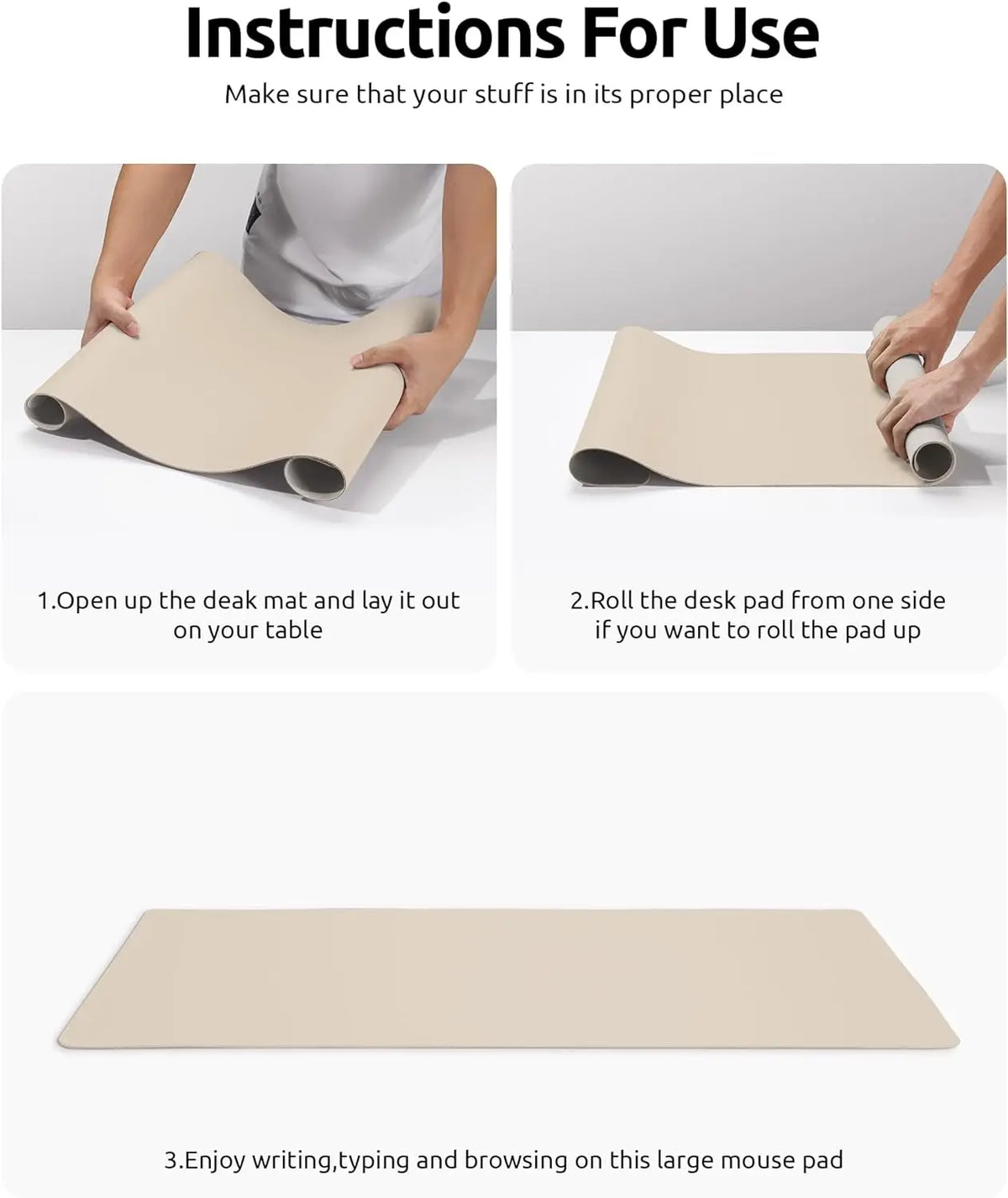 YSAGi Premium PU Leather Desk Mat: Non-Slip Waterproof Office Protector