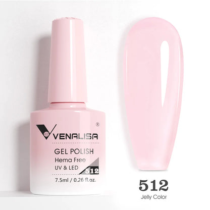 Venalisa HEMA TPO FREE Nail Gel Polish Glitter Gorgeous Full Coverage Soak Off UV LED French Nail Jelly Pink Nude Collection