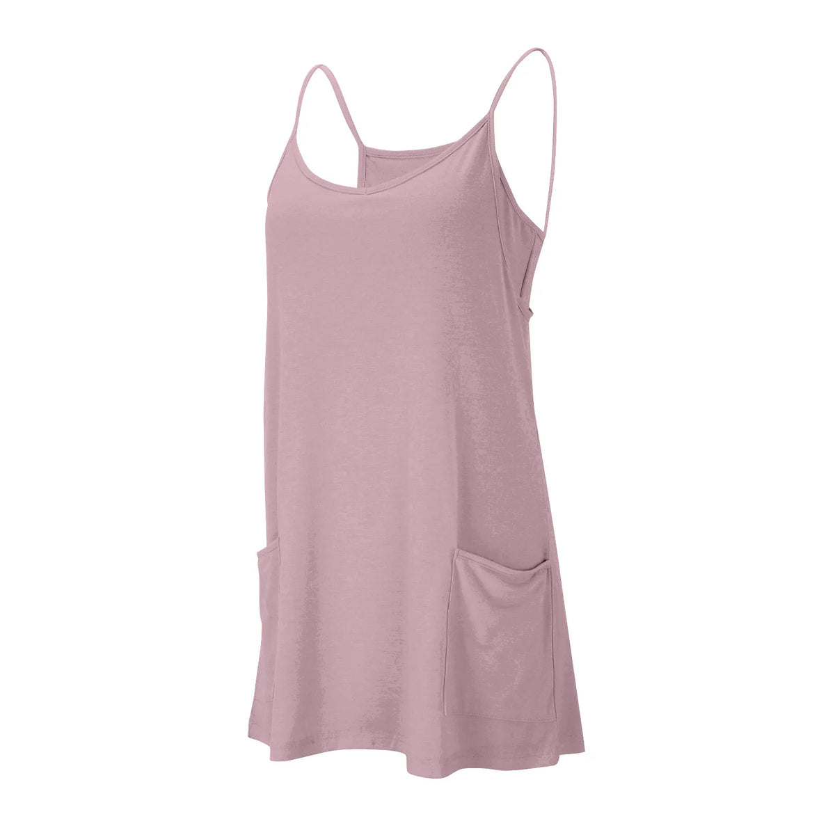 Women's Tennis Dress Solid Color Pocket Sexy Suspender Fake Two-piece Loose Breathable Comfortable Sports Dress