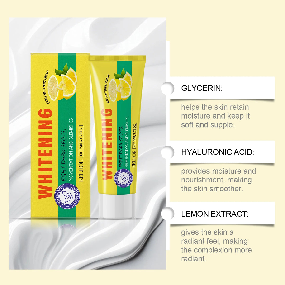 Eelhoe Lemon Brightening Body Lotion: Targeted Whitening & Hydrating Cream