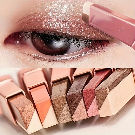 6pcs Double Color Eyeshadow Sticks Set, Pearl and Matte Fine ShimmerEyeshadow Pens, Long-lasting Waterproof and Non-fading