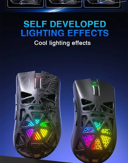 AULA SC620 Wireless Gaming Mouse, Lightweight Design, Multiple Lighting Effects, Customizable Fire Button, Optical Movement Dete