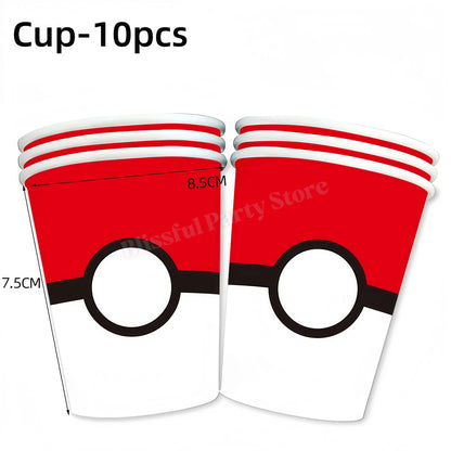 Pokemons Birthday Party Decoration Lightning Pikachu Balloon Tableware Kit Cup Plate Gift Bag Kid Favor Gift Baby Shower Supplie