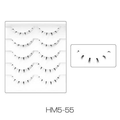 10Pairs Bottom Eyelashes Manga Lower Lashes Clear Band Wispy Small Flame Under Eye Lashes Korean Makeup Cosplay Tools