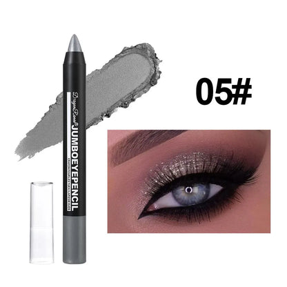Smoky Dark Green Eyeshadow Pencil Stick Waterproof Pearlescent 12 Colors Metallic Glitter Eye Shadow Highlighter Pen Makeup Tool