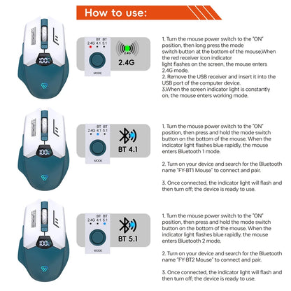 Dual-Mode Wireless Bluetooth Mouse With Smart Screen Display Silent Charging Office Gaming Portable Tablet Universal Mouse