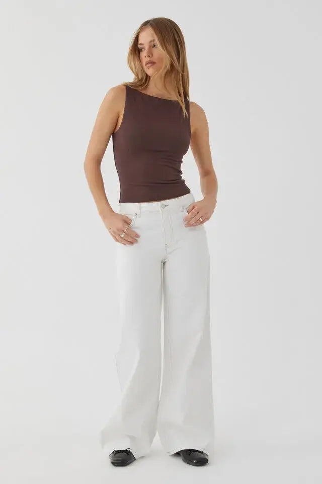 Vintage Distressed Straight-Leg High-Waisted Washing Jeans Loose-Fit Draped Versatile European And American Style Denim Pants