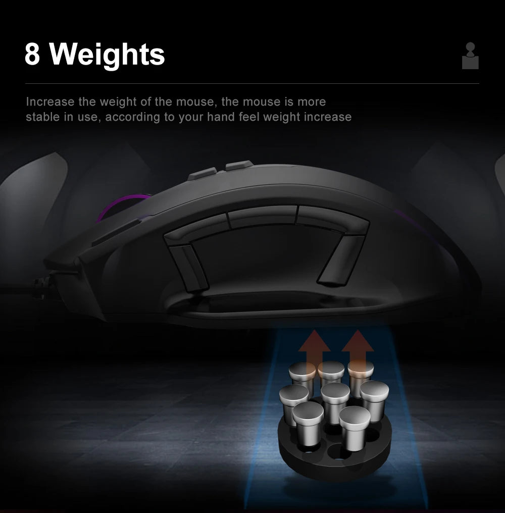 E-YOOSO X-41 USB Wired RGB Gaming Mouse 24000 DPI SG8960 10 buttons programmable game Optical mice for Computer PC Laptop