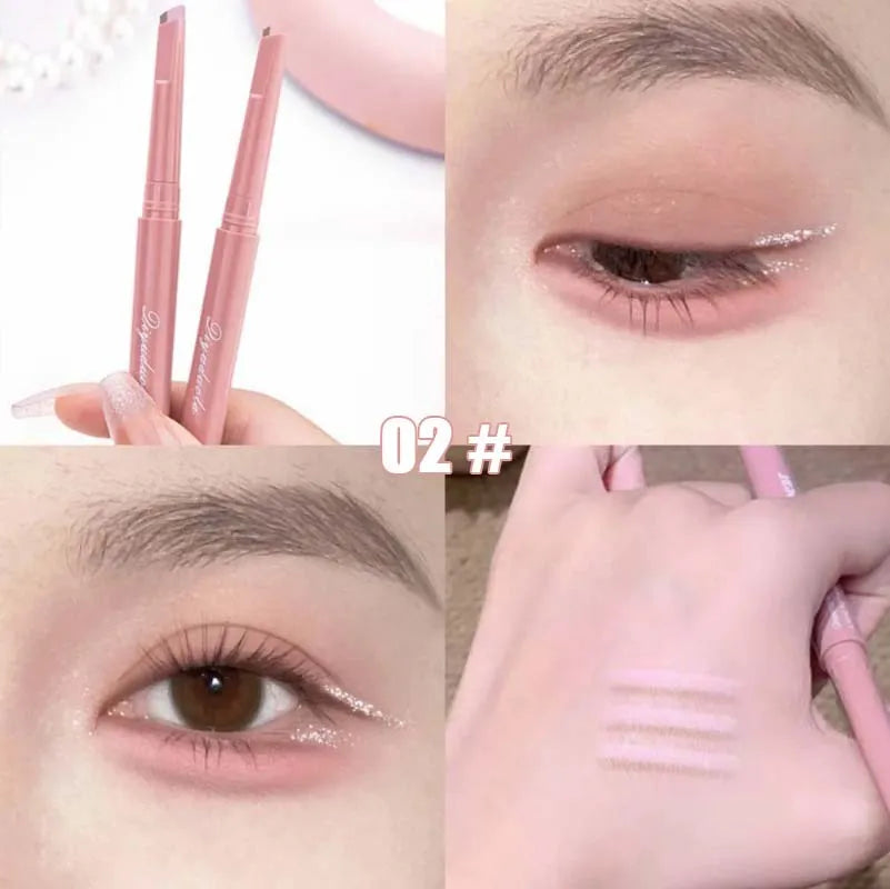 Brightening Aegyo Sal Pencil Waterproof Natural Dual-Color Lying Silkworm Under-Eye Highlighter Shadow Pen Contour Eye Makeup