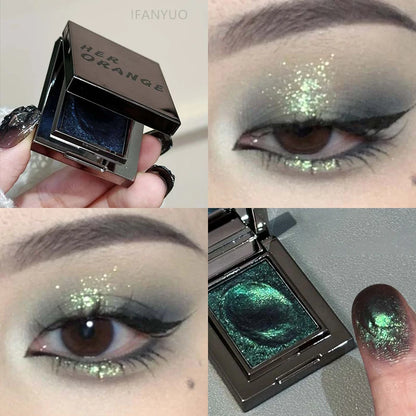 Chameleon Dark Green Eyeshadow Palette Fine Easy-To-Apply Sparkling Pearlescent Mashed Potato Eye Shadow Brightening Makeup