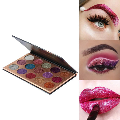 Beauty Glazed 15 Colors  Eyeshadow Palette Glitter Shimmer Palette
