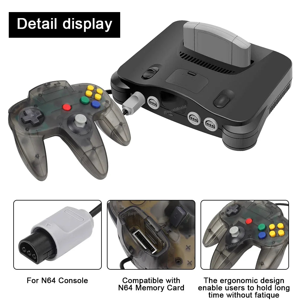 8 Colors Wired Gamepad For N64 Console Joypad Control for N64 Classic Joystick Retro Game Console Gamepad Accessories