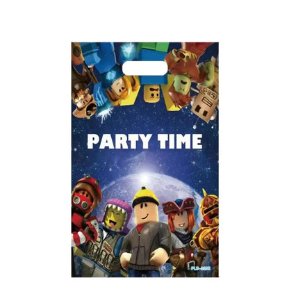 Roblox Theme Party Supplies Birthday Decorations Tableware Paper Cups Balloon Tablecloth Gift Bag Banner Cake Topper Baby Shower
